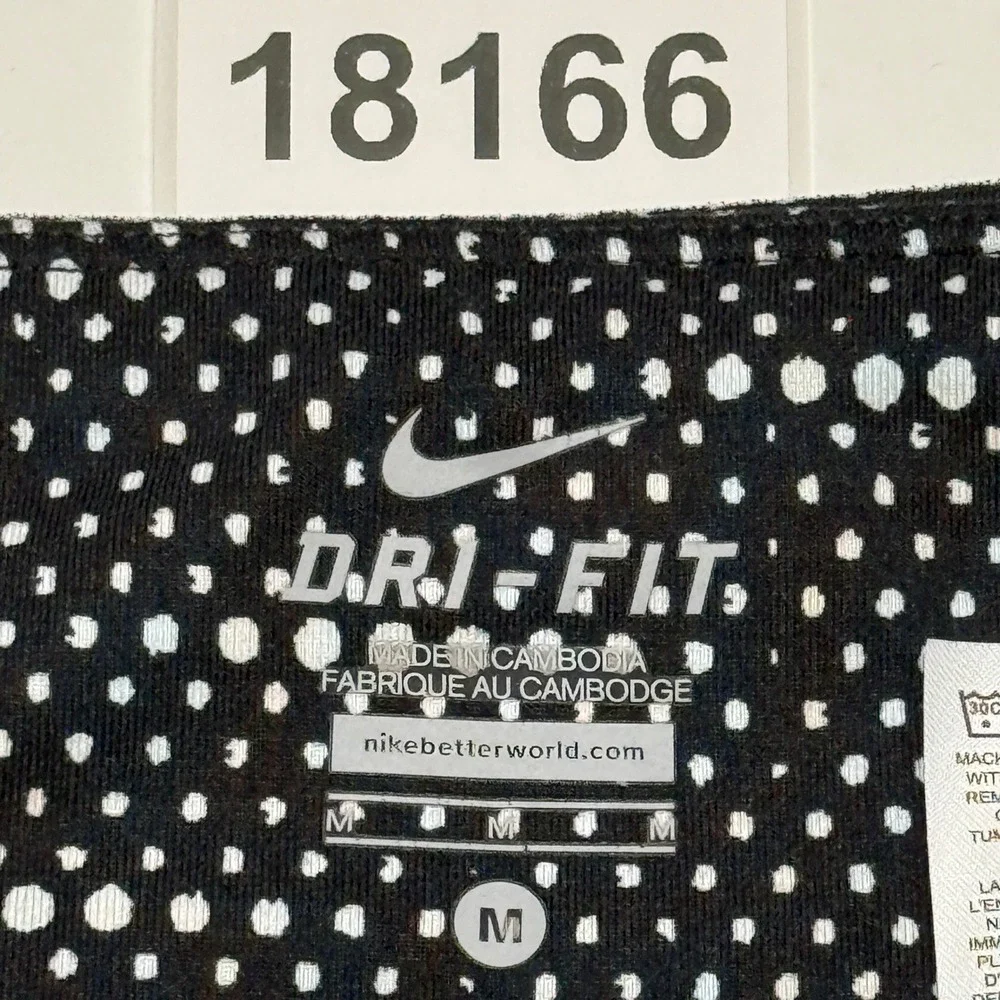 Nike Leggings Womens Medium Measures 27x29 Black White Dot Print Dri-FIT Running